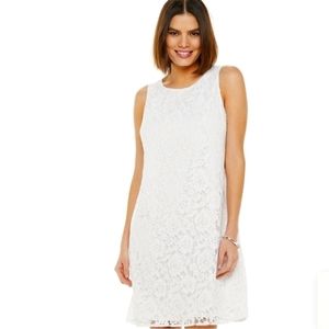 White lace shift dress